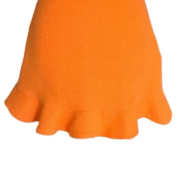 Zara Orange Textured Tweed Ruffle Mini Skirt - S - Picture 6 of 14